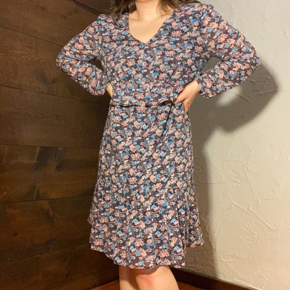 J. Crew Floral Long Sleeve Dress - Picture 5 of 13